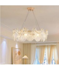 French Modern Style Home Light Wholesale Pearl Decorated Luxury Crystal Chandelier