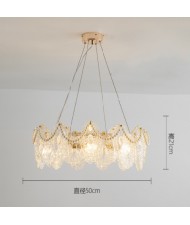 French Modern Style Home Light Wholesale Pearl Decorated Luxury Crystal Chandelier