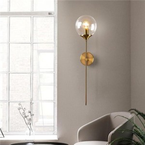 Modern Style Wholesale Home Light Minimalist Glass Ball Wall Lamp - Clear