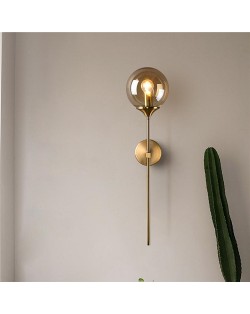 Modern Style Wholesale Home Light Minimalist Glass Ball Wall Lamp - Brown