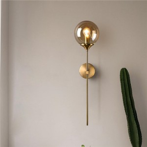 Modern Style Wholesale Home Light Minimalist Glass Ball Wall Lamp - Brown