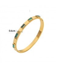 1 Piece Titanium Steel Jewelry Wholesale Bracelet Golden Open-end Design Women Stainless Steel Bangle