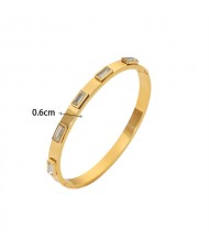 1 Piece Titanium Steel Jewelry Wholesale Bracelet Golden Open-end Design Women Stainless Steel Bangle