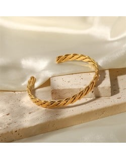 Titanium Steel Jewelry Twist Design Wholesale Women Stainless Steel Bangle