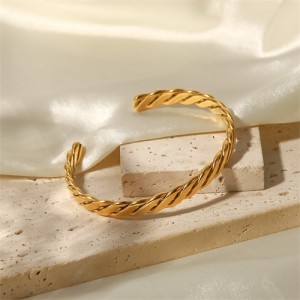 Titanium Steel Jewelry Twist Design Wholesale Women Stainless Steel Bangle