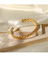 Titanium Steel Jewelry Twist Design Wholesale Women Stainless Steel Bangle