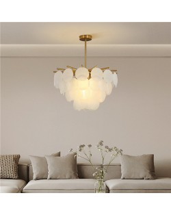 Modern French Style Home Light Wholesale Glass Round Leaf Chandelier