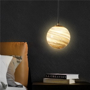 Modern Style Wholesale Home Light Planet Glass Ball Pendant Lamp - Brown