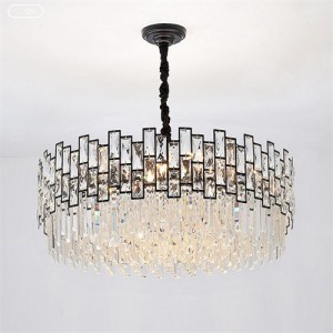 Creative Modern Crystal Bars Combo Design Wholesale Circle Chandelier - Black