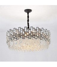Creative Modern Crystal Bars Combo Design Wholesale Circle Chandelier - Black