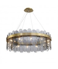 Modern Style Home Light Glass Leaves Design Luxury Chandelier - Gray