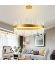 Modern Style Home Light Golden Circle Design Luxury Crystal Chandelier