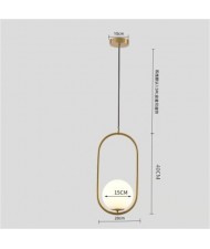 1 Head Glass Ball Design Modern Style Wholesale Home Light Bed Room Pendant Lamp