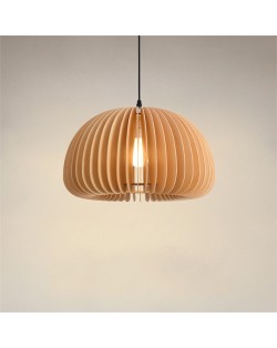 Nordic Modern Style Home Light Wood Pumpkin Shape Pendant Lamp