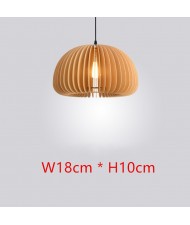 Nordic Modern Style Home Light Wood Pumpkin Shape Pendant Lamp