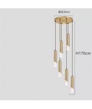 Modern Style Home Light Luxury Long Design Stair Pendant Lamp - Golden