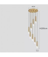 Modern Style Home Light Luxury Long Design Stair Pendant Lamp - Golden