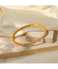 Titanium Steel Wholesale Jewelry Rhinestone Thin Design Women Stainless Steel Bangle