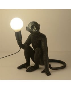 Vintage Style Home Light Wholesale Monkey Wukong Shape Unique Design Table Lamp - Black