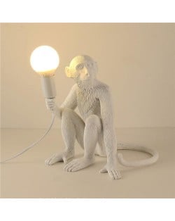 Vintage Style Home Light Wholesale Monkey Wukong Shape Unique Design Table Lamp - White