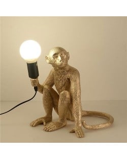 Vintage Style Home Light Wholesale Monkey Wukong Shape Unique Design Table Lamp - Golden