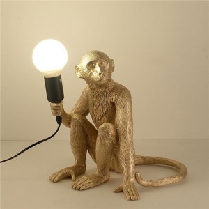 Vintage Style Home Light Wholesale Monkey Wukong Shape Unique Design Table Lamp - Golden
