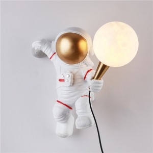 Art Ornament Cartoon Astronaut Home Light Wholesale Moon Wall Lamp