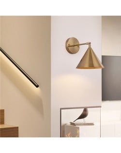 Nordic Modern Home Light Wholesale Golden Triangular Cone Wall Lamp