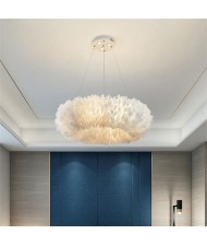 Romantic Style Home Light Wholesale Feather Circle Chandelier