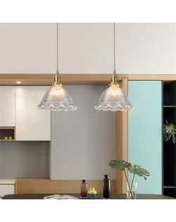 1 Head French Modern Style Home Light Wholesale Flower Glass Pendant Lamp