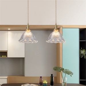 1 Head French Modern Style Home Light Wholesale Flower Glass Pendant Lamp