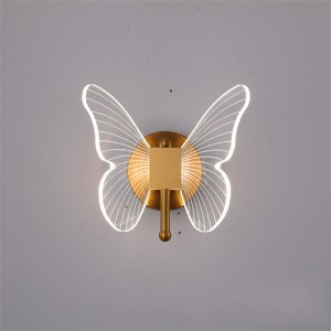 Luxury Nordic Modern Home Light Wholesale Glass Butterfly Wall Lamp