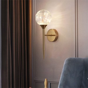 Nordic Modern Style Home Light Golden Luxury Glass Ball Wall Lamp