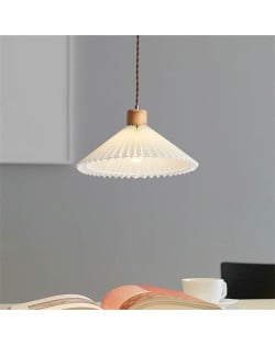 Nordic Minimalist Modern Style Home Light White Pleated Pendant Lamp