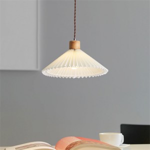 Nordic Minimalist Modern Style Home Light White Pleated Pendant Lamp