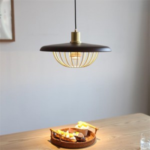 Danish Style Modern Home Light White Wood Pendant Lamp - Black