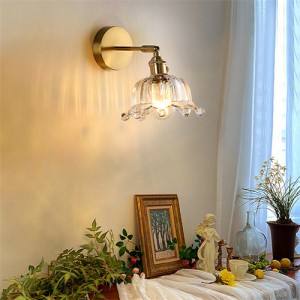 Nordic Style Modern Home Light Transprent Glass Vintage Wall Lamp