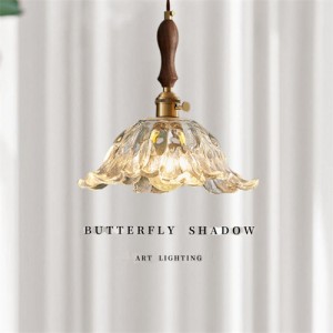French Style Modern Home Light High Quality Glass Flower Pendant Lamp
