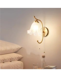 Nordic Modern French Style Home Light High Quality Glass Flower Design Wall Lamp