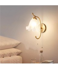 Nordic Modern French Style Home Light High Quality Glass Flower Design Wall Lamp
