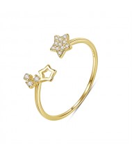 Bling Stars Open-end Design Fine Jewelry Wholesale Simple Women 925 Sterling Silver Ring
