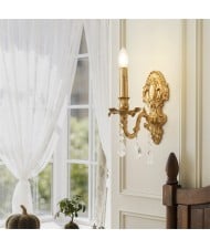 French Retro Style Home Light Luxury High Quality Candle Design Crystal Wall  Lamp