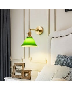 Retro French Style Home Light High Quality Copper Green Wall  Lamp