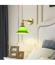 Retro French Style Home Light High Quality Copper Green Wall  Lamp