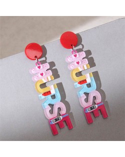 Colorful Nurse Alphabets Fashionable Wholesale Women Dangle Earrings