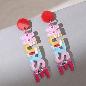 Colorful Nurse Alphabets Fashionable Wholesale Women Dangle Earrings