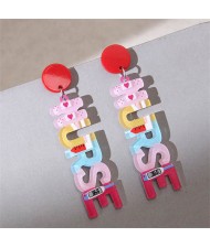 Colorful Nurse Alphabets Fashionable Wholesale Women Dangle Earrings