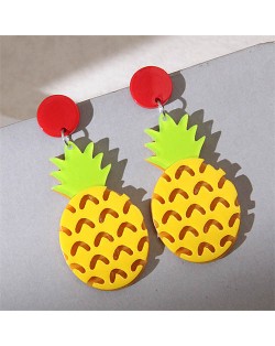 Cartoon Pineapple Design Acrylic Wholesale Women Dangle Costume Earrings