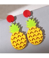 Cartoon Pineapple Design Acrylic Wholesale Women Dangle Costume Earrings