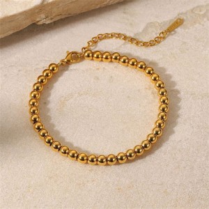 High Quality Titanium Steel Wholesale Jewelry Simple Beaded Women Stainless Steel Bracelet